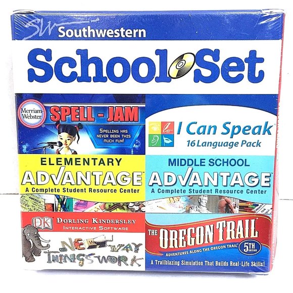 Southwestern School Set PC 6 CD DVD 1042704 Spell Jam I Can Speak Oregon Trail - Picture 1 of 3